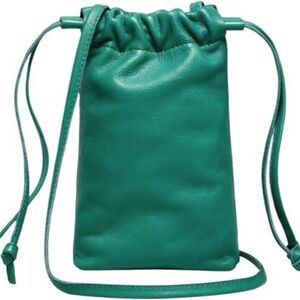 Madewell Piazza Leather Crossbody Phone Bag Jade Green Travel Soft